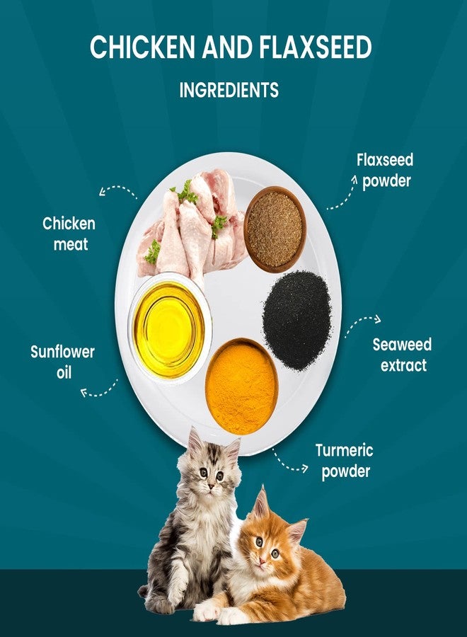 Goofy Tails Wet Cat Food and Kitten Food Variety Pack 210g (70g X 3 Pouches), Tuna and Anchovies, Mackerel and Seaweed, Chicken and Flaxseeds, Preservative Free, Wholesome, Natural Cat Wet Food - Image 2